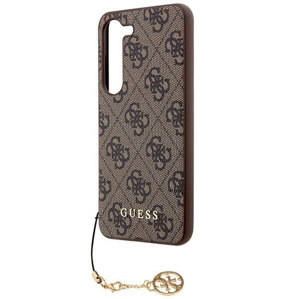 GUESS Obal na mobil pre Samsung Galaxy S24, 4G Charms Collection Hardcase, hnedé