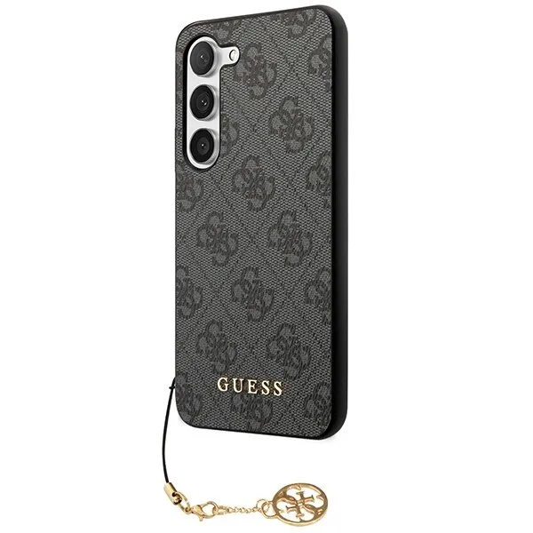 GUESS Obal na mobil pre Samsung Galaxy S24, 4G Charms Collection Hardcase, sivé