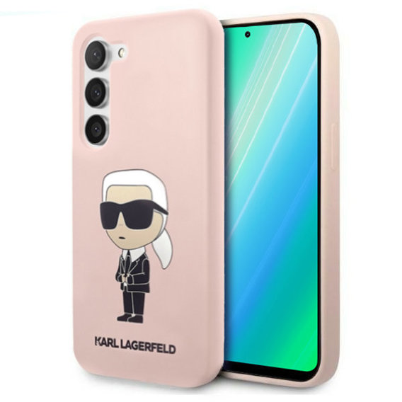 Karl Lagerfeld Obal na mobil pre Samsung Galaxy S23+ Plus, Silicone Ikonik, ružové