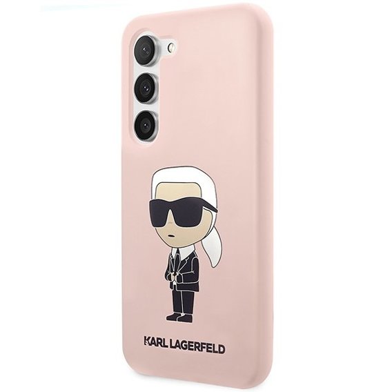 Karl Lagerfeld Obal na mobil pre Samsung Galaxy S23+ Plus, Silicone Ikonik, ružové