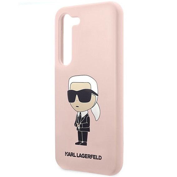 Karl Lagerfeld Obal na mobil pre Samsung Galaxy S23+ Plus, Silicone Ikonik, ružové