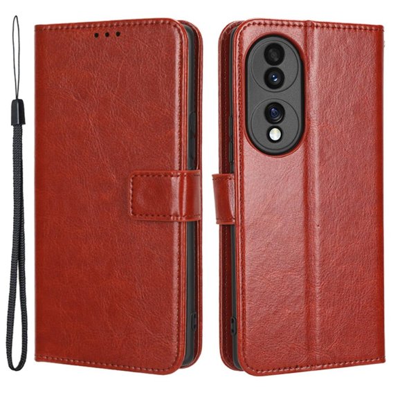 Klapkové puzdro pre Honor 70 5G, Crazy Horse Wallet, hnedé