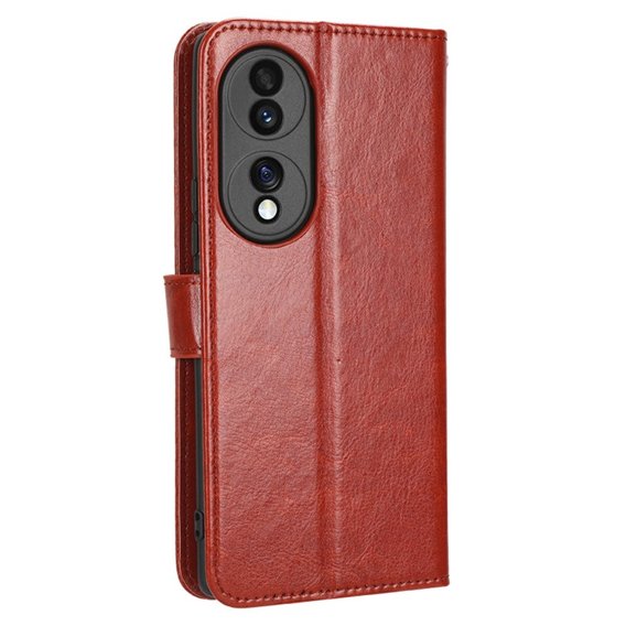 Klapkové puzdro pre Honor 70 5G, Crazy Horse Wallet, hnedé