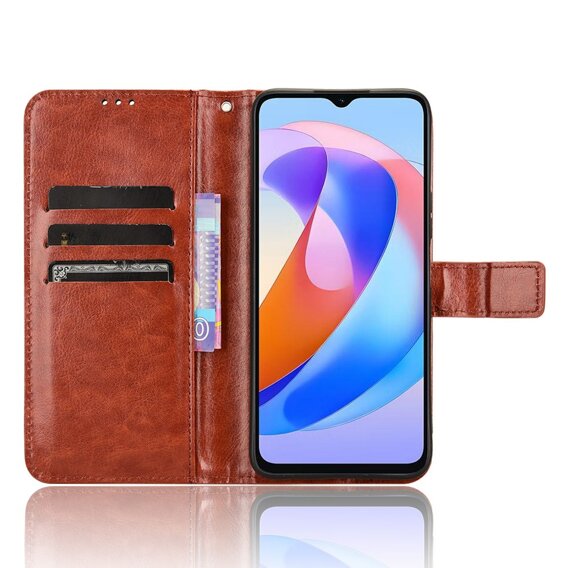 Klapkové puzdro pre Honor Magic 6 Lite 5G, Crazy Horse Wallet, hnedé