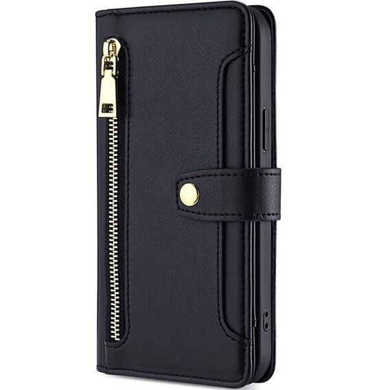 Klapkové puzdro pre Honor Magic5 Lite, Wallet Zipper Pocket, čierne