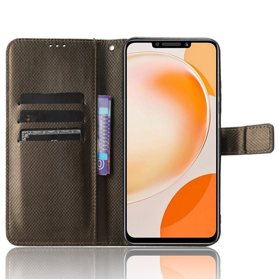 Klapkové puzdro pre Huawei Nova Y91 4G, Wallet Smart Magnet, hnedé