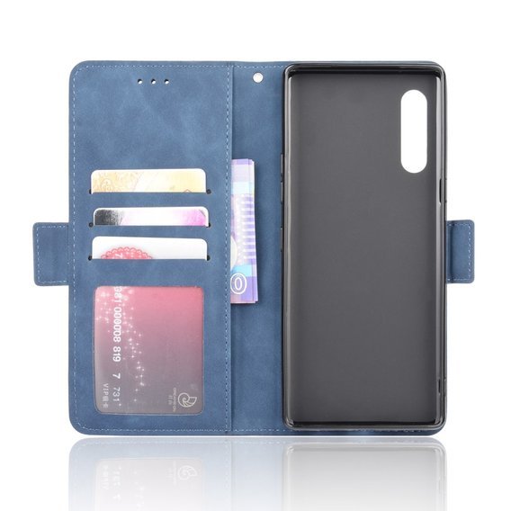 Klapkové puzdro pre LG Velvet, Card Slot, modré