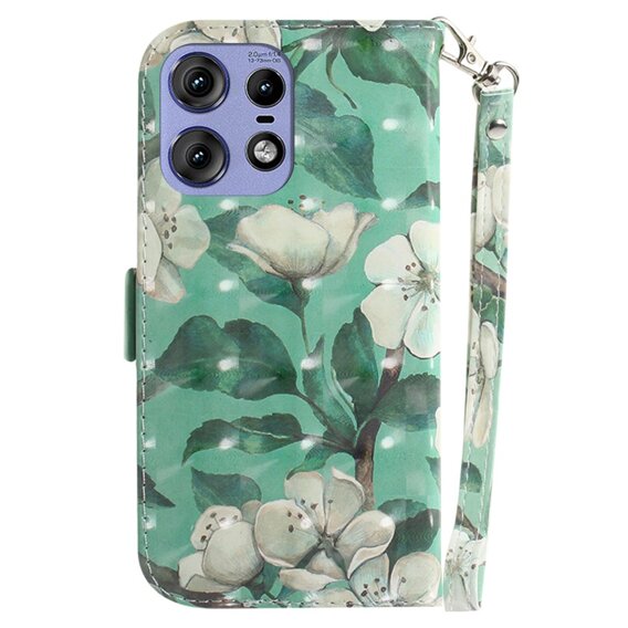 Klapkové puzdro pre Motorola Edge 50 Pro 5G, Wallet, Flowers biele