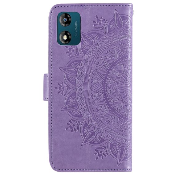 Klapkové puzdro pre Motorola Moto E13, Mandala Flower, fialové