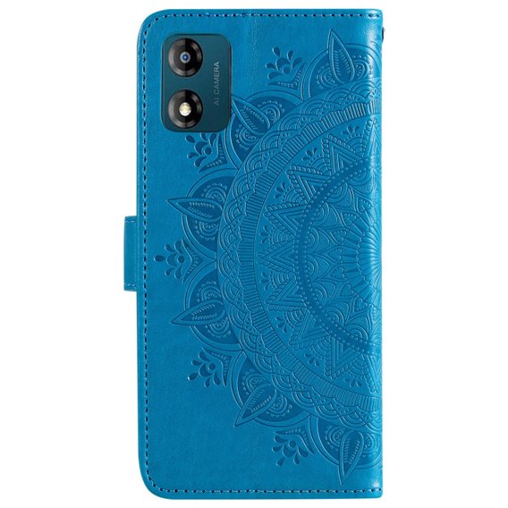 Klapkové puzdro pre Motorola Moto E13, Mandala Flower, modré