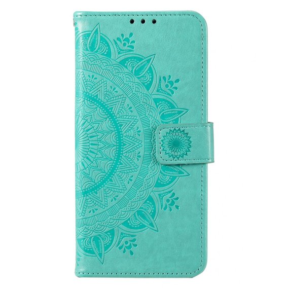 Klapkové puzdro pre Motorola Moto E13, Mandala Flower, zelený