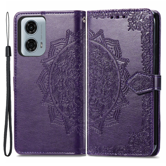 Klapkové puzdro pre Motorola Moto G24 / G24 Power / G04, Mandala, fialové