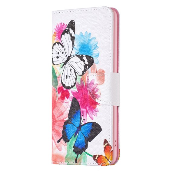 Klapkové puzdro pre Motorola Moto G53 5G / G23 / G13, Wallet, butterfly, biele