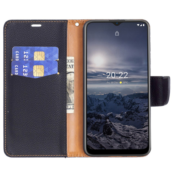 Klapkové puzdro pre Nokia G11 / G21, Litchi Wallet Case, čierne