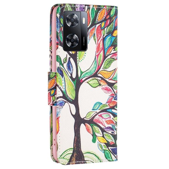 Klapkové puzdro pre OPPO A57 / A57s, Wallet, tree of life, biele