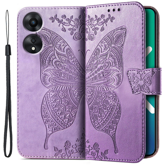 Klapkové puzdro pre Oppo A78 5G, Butterfly, fialové