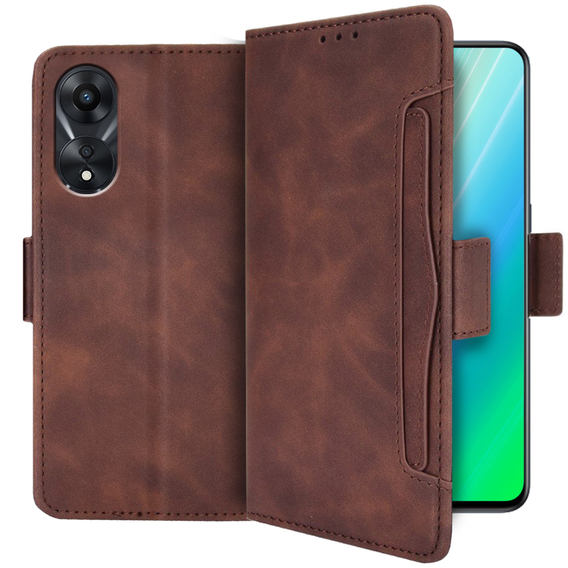 Klapkové puzdro pre Oppo A78 5G, Card Slot, hnedé