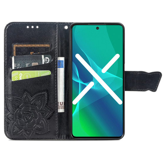 Klapkové puzdro pre Oppo Reno8 T, Butterfly, čierne