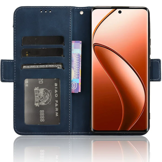 Klapkové puzdro pre Realme 12 Pro 5G / 12 Pro+ 5G, Card Slot, tmavomodré