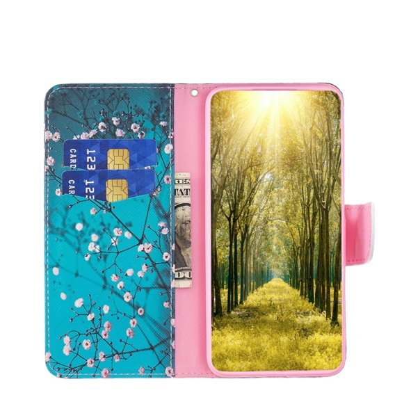 Klapkové puzdro pre Realme C55, Wallet, Sakura, modré