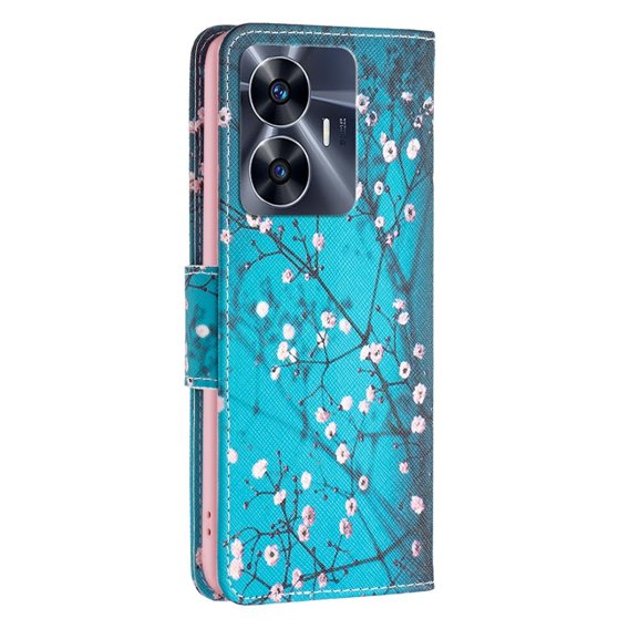 Klapkové puzdro pre Realme C55, Wallet, Sakura, modré