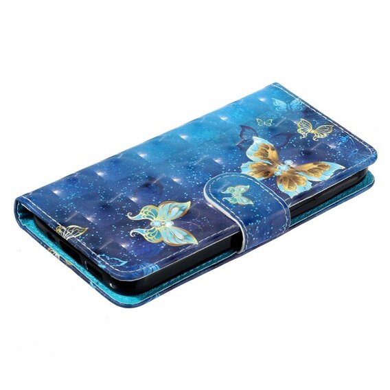 Klapkové puzdro pre Samsung Galaxy A05s, Wallet, Butterflies, modré