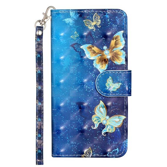 Klapkové puzdro pre Samsung Galaxy A05s, Wallet, Butterflies, modré