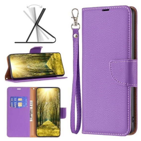 Klapkové puzdro pre Samsung Galaxy A05s, Wallet Litchi Leather, modré