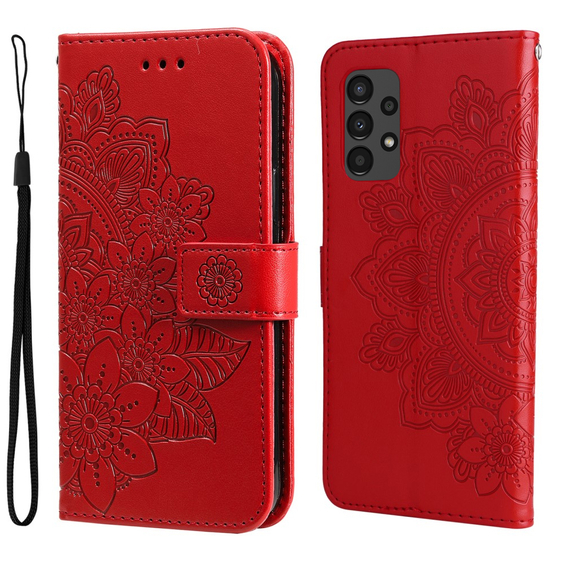 Klapkové puzdro pre Samsung Galaxy A13 4G, Mandala Flower, červené