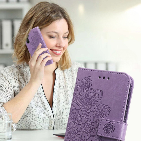 Klapkové puzdro pre Samsung Galaxy A14 4G/5G, Mandala Flower, fialové