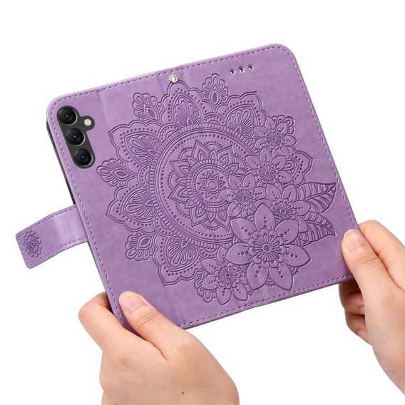 Klapkové puzdro pre Samsung Galaxy A14 4G/5G, Mandala Flower, fialové