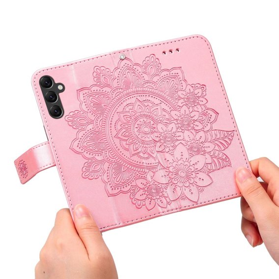 Klapkové puzdro pre Samsung Galaxy A14 4G/5G, Mandala Flower, ružové rose gold