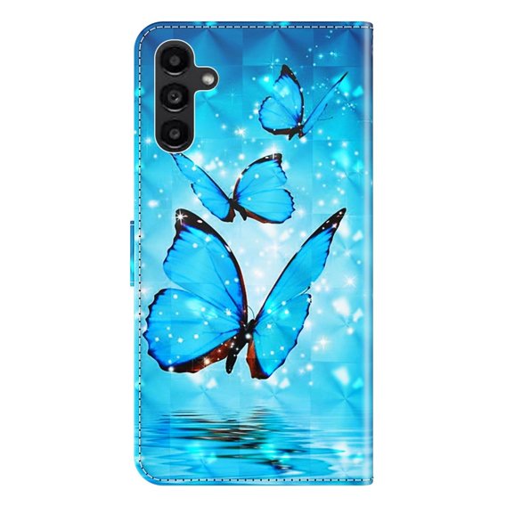 Klapkové puzdro pre Samsung Galaxy A14 4G/5G, Wallet Butterfly, modré