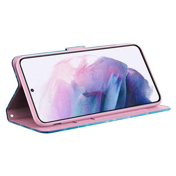 Klapkové puzdro pre Samsung Galaxy A14 4G/5G, Wallet Butterfly, modré