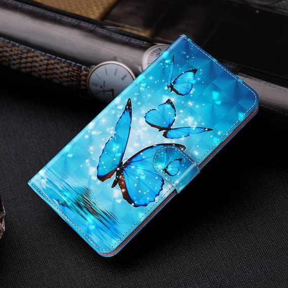 Klapkové puzdro pre Samsung Galaxy A14 4G/5G, Wallet Butterfly, modré