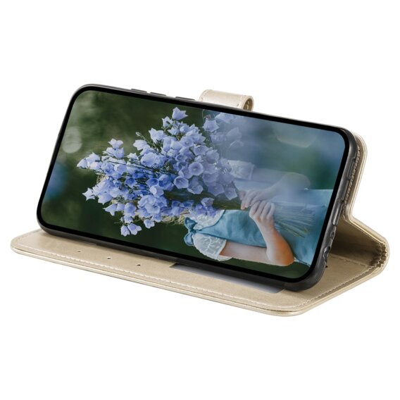 Klapkové puzdro pre Samsung Galaxy A15, Mandala Flower, modré + 9H sklo 