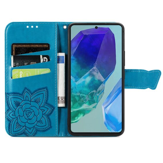 Klapkové puzdro pre Samsung Galaxy A16, Butterfly, modré