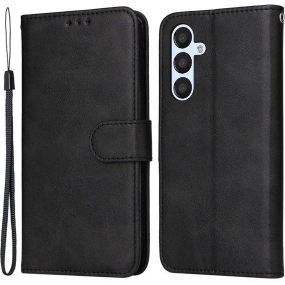 Klapkové puzdro pre Samsung Galaxy A34 5G, Leather Wallet, čierne