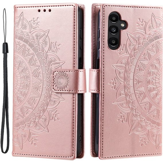 Klapkové puzdro pre Samsung Galaxy A34 5G, Mandala, ružové rose gold