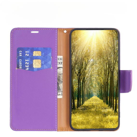 Klapkové puzdro pre Samsung Galaxy A34 5G, Wallet Litchi Magnet, fialové