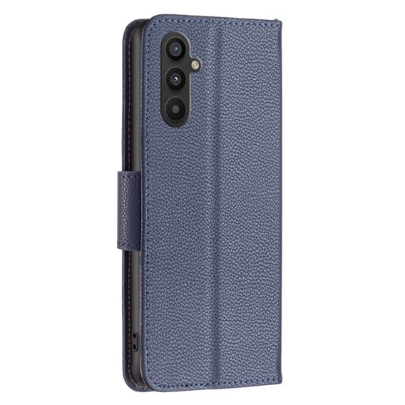 Klapkové puzdro pre Samsung Galaxy A34 5G, Wallet Litchi Magnet, tmavomodré