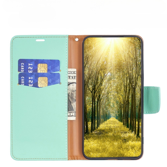 Klapkové puzdro pre Samsung Galaxy A34 5G, Wallet Litchi Magnet, zelený