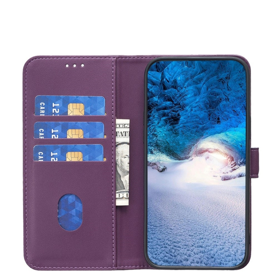 Klapkové puzdro pre Samsung Galaxy A35 5G, BINFEN Wallet, tmavo fialová