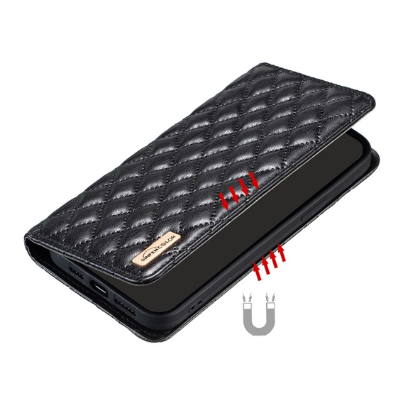 Klapkové puzdro pre Samsung Galaxy A35 5G, Wallet, BINFEN COLOR, čierne