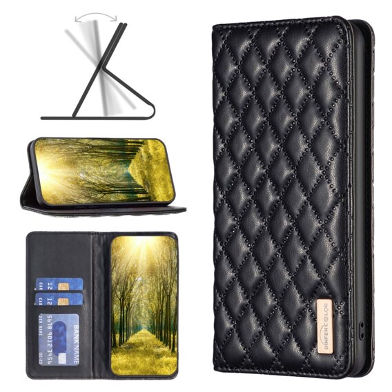 Klapkové puzdro pre Samsung Galaxy A35 5G, Wallet, BINFEN COLOR, čierne