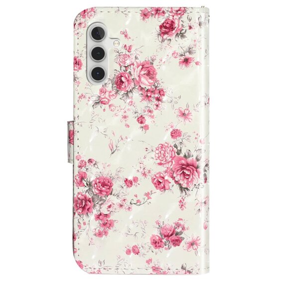 Klapkové puzdro pre Samsung Galaxy A35 5G, Wallet, Roses biele