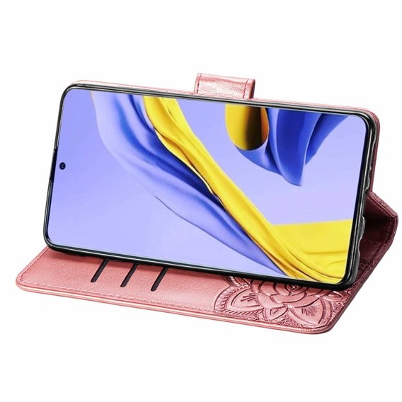 Klapkové puzdro pre Samsung Galaxy A51 4G, Butterfly, ružové rose gold