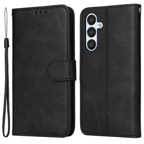 Klapkové puzdro pre Samsung Galaxy A54 5G, Leather Wallet, čierne