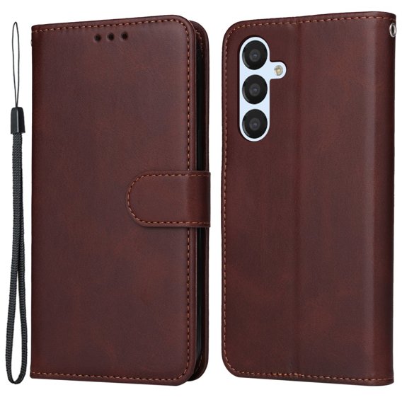 Klapkové puzdro pre Samsung Galaxy A54 5G, Leather Wallet, hnedé