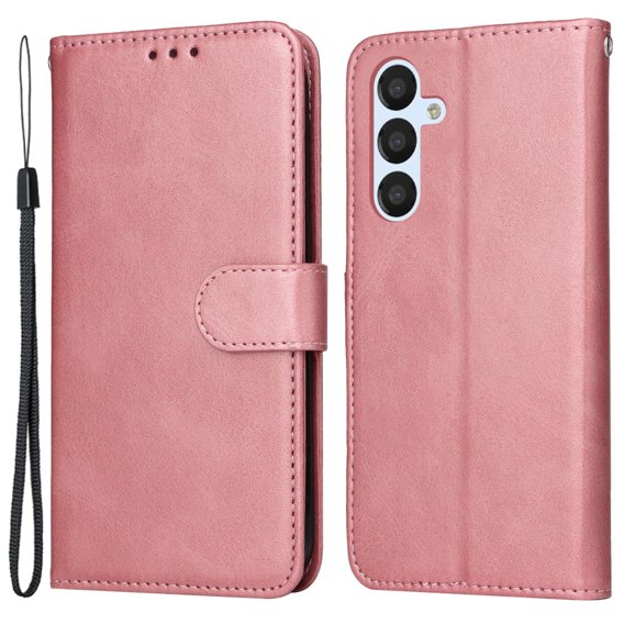 Klapkové puzdro pre Samsung Galaxy A54 5G, Leather Wallet, ružové rose gold